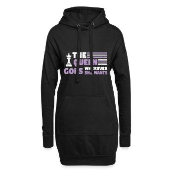 Chess Sachspieler Échecs Échecs Checkmate Roi - Sweat-shirt à capuche long Femme - noir - Devant