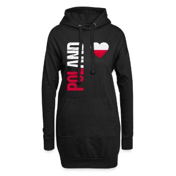 Poland Fußball Trikot Polska Outfit Geschenk - Hoodie-Kleid - Schwarz - Vorne