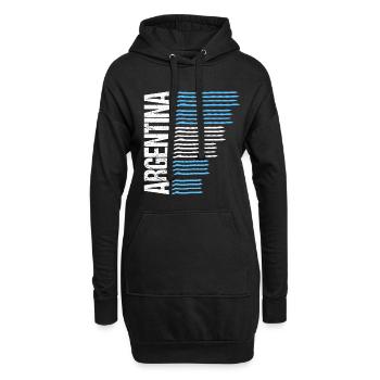 Argentina Fußball Trikot Argentinien Geschenk - Hoodie-Kleid - Schwarz - Vorne