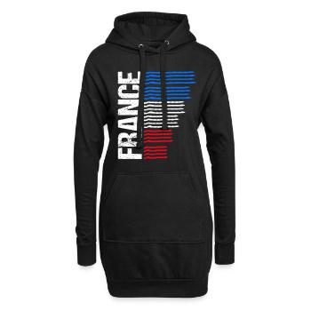 France Fußball Trikot Frankreich Trikot Geschenk - Hoodie-Kleid - Schwarz - Vorne