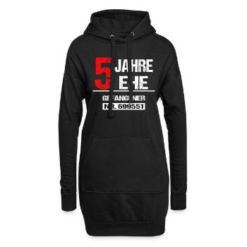 5 Jahre Ehe Gefangener Verheiratet Hochzeitstag - Hoodie-Kleid - Schwarz - Vorne