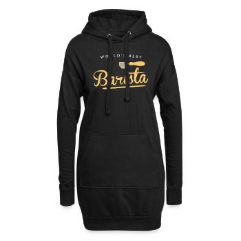 Worlds Best Barista Kaffee Kaffeebohne Koffein - Hoodie-Kleid - Schwarz - Vorne