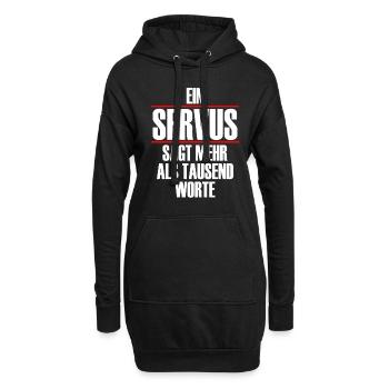 Servus Bayern Bayrischer Dialekt München Geschenk - Hoodie-Kleid - Schwarz - Vorne