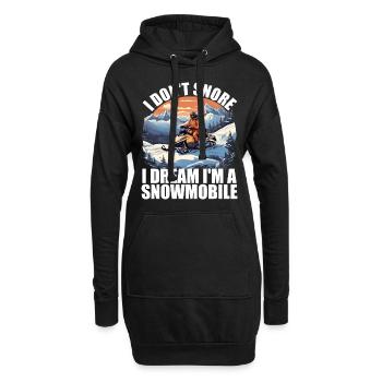 I don't snore i dream i'm a snowmobile - Sweat-shirt à capuche long Femme - noir - Devant