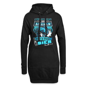 Ne pas m’interrompre en pêche - bière- - Sweat-shirt à capuche long Femme - noir - Devant