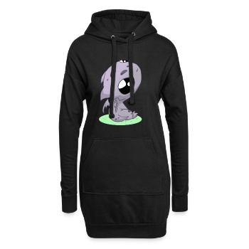 Dragon kawaii - Sweat-shirt à capuche long Femme - noir - Devant