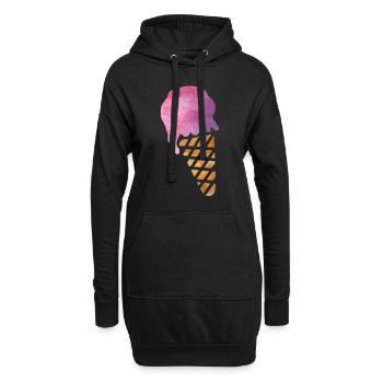 crème glacée - Sweat-shirt à capuche long Femme - noir - Devant