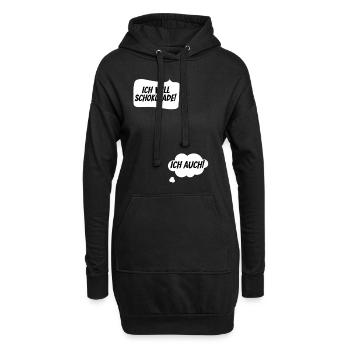 Schwangerschaft verkünden Babybauch schwanger - Hoodie-Kleid - Schwarz - Vorne