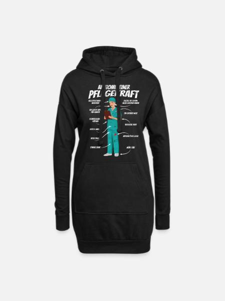 Anatomie einer Pflegekraft Altenpflegerin - Hoodie-Kleid - Schwarz