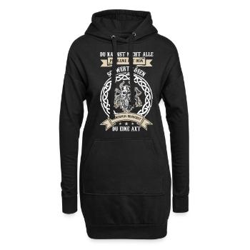 Lustiges Wikinger Odin Krieger Spruch Geschenk - Hoodie-Kleid - Schwarz - Vorne