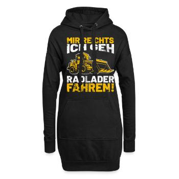 Mir reichts ich geh Radlader fahren - Hoodie-Kleid - Schwarz - Vorne