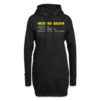 Heizungsbauer Installateur Klempner Geschenkidee - Hoodie-Kleid - Schwarz - Vorne