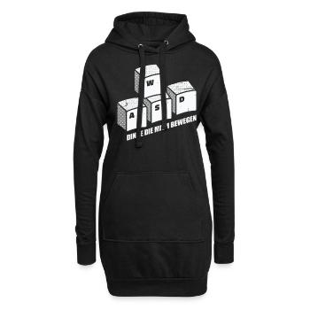 PC Gamer Gaming WASD lustige Geschenkidee - Hoodie-Kleid - Schwarz - Vorne