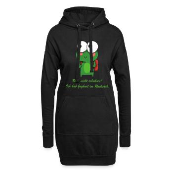 Joghurt im Rucksack Witziger Spruch mit Frosch - Hoodie-Kleid - Schwarz - Vorne