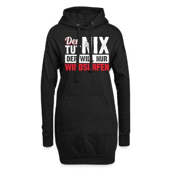 Windsurfer | Der tut nix der will nur Windsurfen - Hoodie-Kleid - Schwarz - Vorne