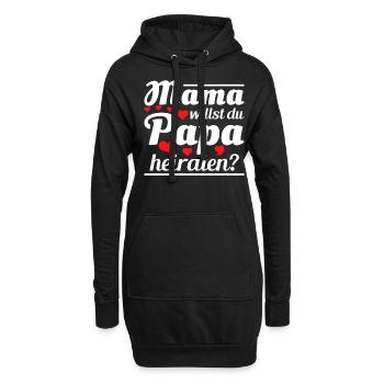 Tu veux te marier ? Demande en mariage Idées avec enfant - Sweat-shirt à capuche long Femme - noir - Devant