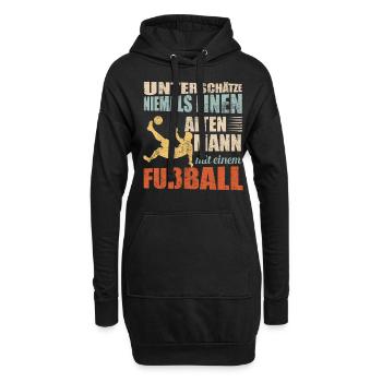 Fußball Fussball alter Mann Retro Geschenk - Hoodie-Kleid - Schwarz - Vorne