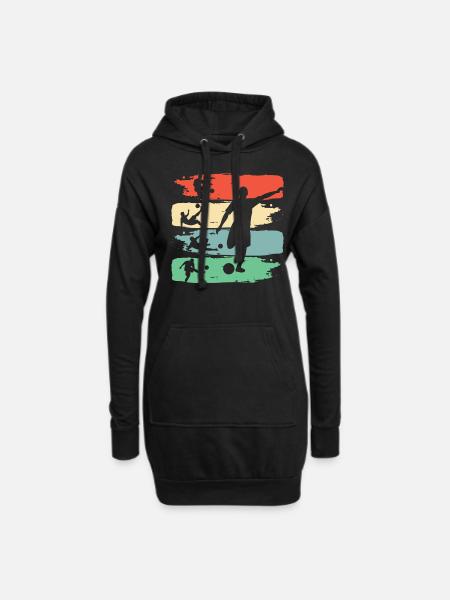 Fußball Fußballspieler Fußballer Verein Mannschaft - Hoodie-Kleid - Schwarz