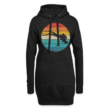 Tauchen | Taucher Retro Vintage - Hoodie-Kleid - Schwarz - Vorne