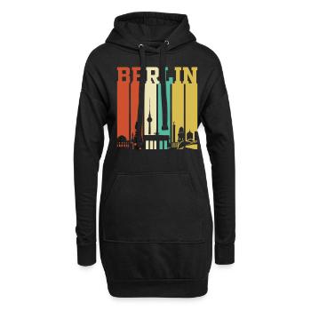 Berlin Berliner Retro Geschenk - Hoodie-Kleid - Schwarz - Vorne