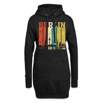 Berlin Skyline | Retro Vintage - Hoodie-Kleid - Schwarz - Vorne
