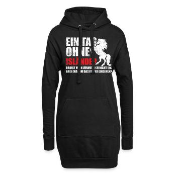 Isländer | Ein Tag ohne Isländer - Hoodie-Kleid - Schwarz - Vorne