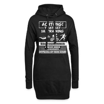 Lustiges Triathlon Triathlet Sprüche Geschenk - Hoodie-Kleid - Schwarz - Vorne