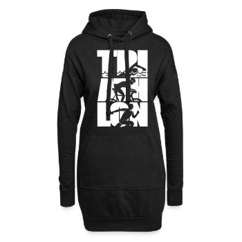 Triathlon Ausdauer Sport - Hoodie-Kleid - Schwarz - Vorne