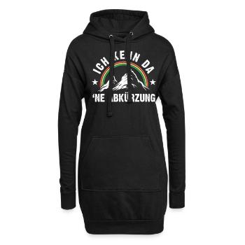 Wandern | Ich kenn da ne Abkürzung - Hoodie-Kleid - Schwarz - Vorne