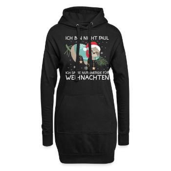 Weihnachten Faultier Christmas Sweater Ugly - Hoodie-Kleid - Schwarz - Vorne