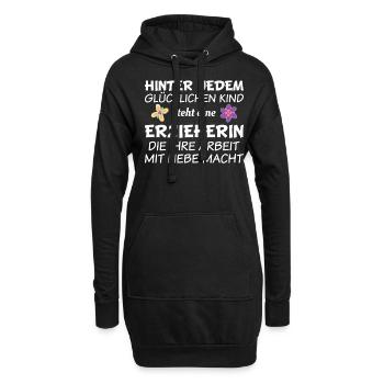 Erzieherin - Hoodie-Kleid - Schwarz - Vorne