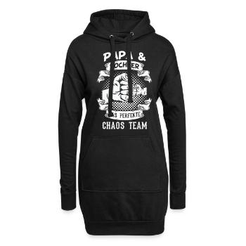Papa & Tochter - Hoodie-Kleid - Schwarz - Vorne