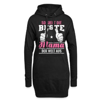 Lustige Sprüche | So sieht die beste Mama aus - Hoodie-Kleid - Schwarz - Vorne