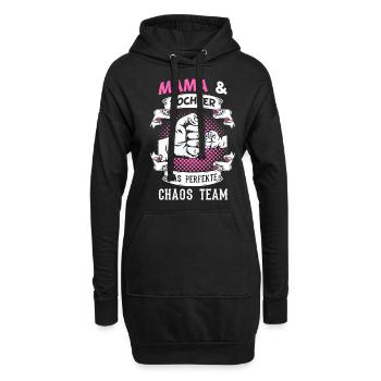 Mama & Tochter Partnerlook Geschenkidee - Hoodie-Kleid - Schwarz - Vorne
