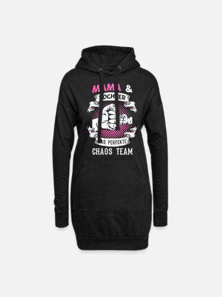 Mama & Tochter Partnerlook Geschenkidee - Hoodie-Kleid - Schwarz