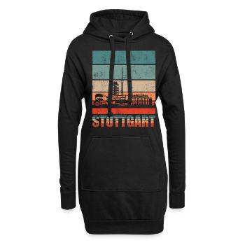 Stuttgart Skyline Geschenkidee - Hoodie-Kleid - Schwarz - Vorne