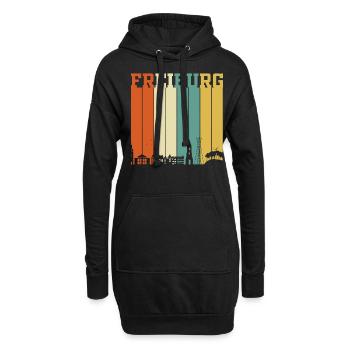 Freiburg Skyline - Hoodie-Kleid - Schwarz - Vorne