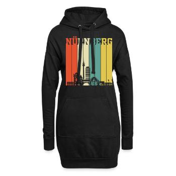 Nürnberg | Nürnberg Retro Vintage - Hoodie-Kleid - Schwarz - Vorne