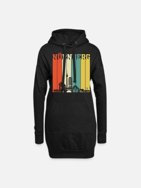 Nürnberg | Nürnberg Retro Vintage - Hoodie-Kleid - Schwarz