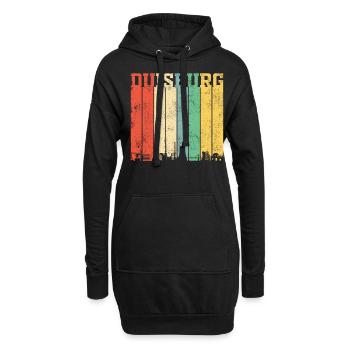 Duisburg | Retro Vintage - Hoodie-Kleid - Schwarz - Vorne