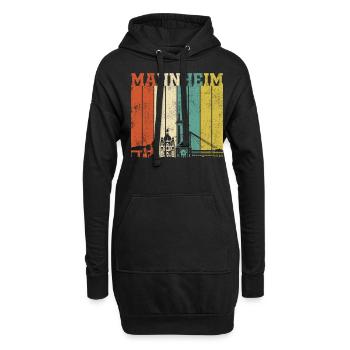 Retro Mannheim Skyline - Hoodie-Kleid - Schwarz - Vorne