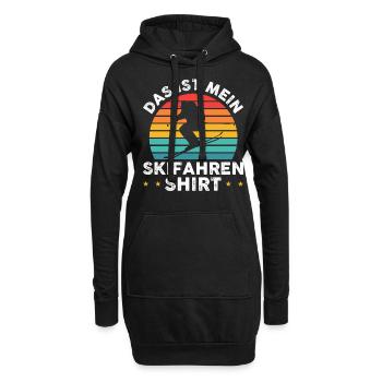 Skifahren - Hoodie-Kleid - Schwarz - Vorne