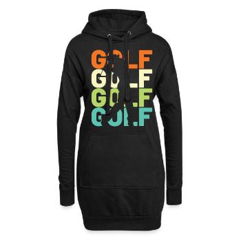 Golf Golfer Retro - Hoodie-Kleid - Schwarz - Vorne