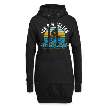 Fahrrad | Ich bin selten Radlos - Hoodie-Kleid - Schwarz - Vorne