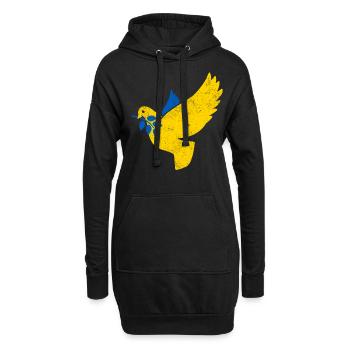 Ukraine Friedenstaube Frieden Flagge Fahne - Hoodie-Kleid - Schwarz - Vorne