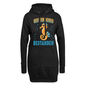 Seepferdchen Abzeichen - Hoodie-Kleid - Schwarz - Vorne