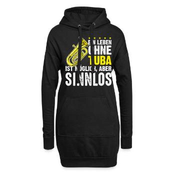 Tuba Orchester Spruch - Hoodie-Kleid - Schwarz - Vorne