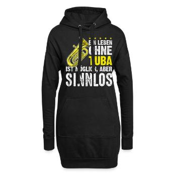 Tuba Tubaspieler Musik Spruch - Hoodie-Kleid - Schwarz - Vorne