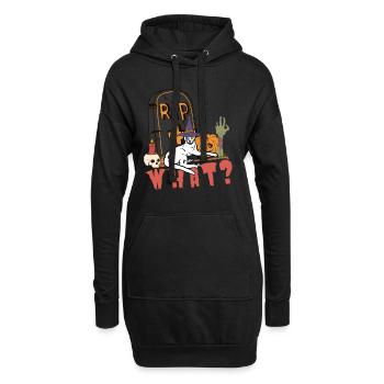 Mignon et effrayant Khao Manee chat d’Halloween - Sweat-shirt à capuche long Femme - noir - Devant