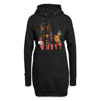 Süße und gruselige Kurzhaar Katze Halloween - Hoodie-Kleid - Schwarz - Vorne